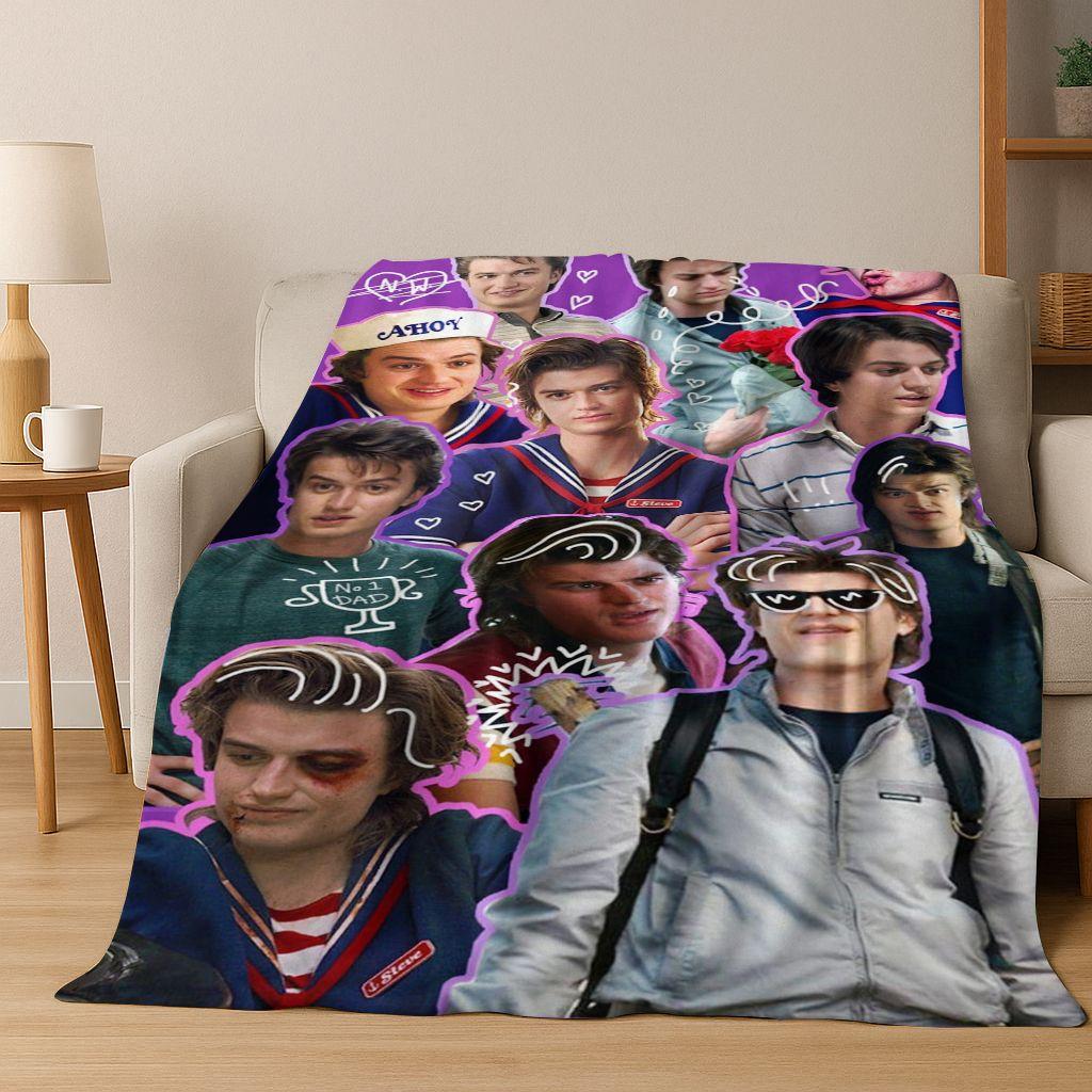 2026 New Joe Keery Art Flannel Blanket,warm and Cozy Soft Throw Blanket for Home Bedroom Bed Sofa Picnic Office Cover Gift Kids