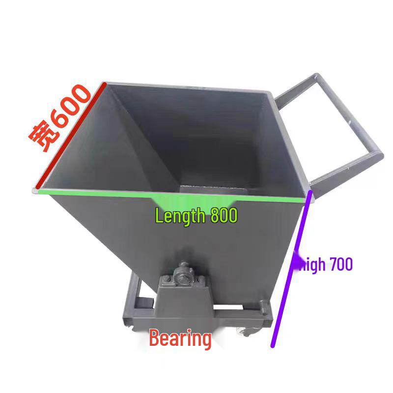 Chip Collection Cart: Handcart Machine Tool Conveyor, Iron Chip Hopper, Tipping and Waste Material Pusher.