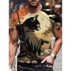 Japan Style Men's T-shirts 3D Samurai Cat Theme Print Short Sleeve T Shirts Fashion Men Women Crew Neck Tops Summer Clothing