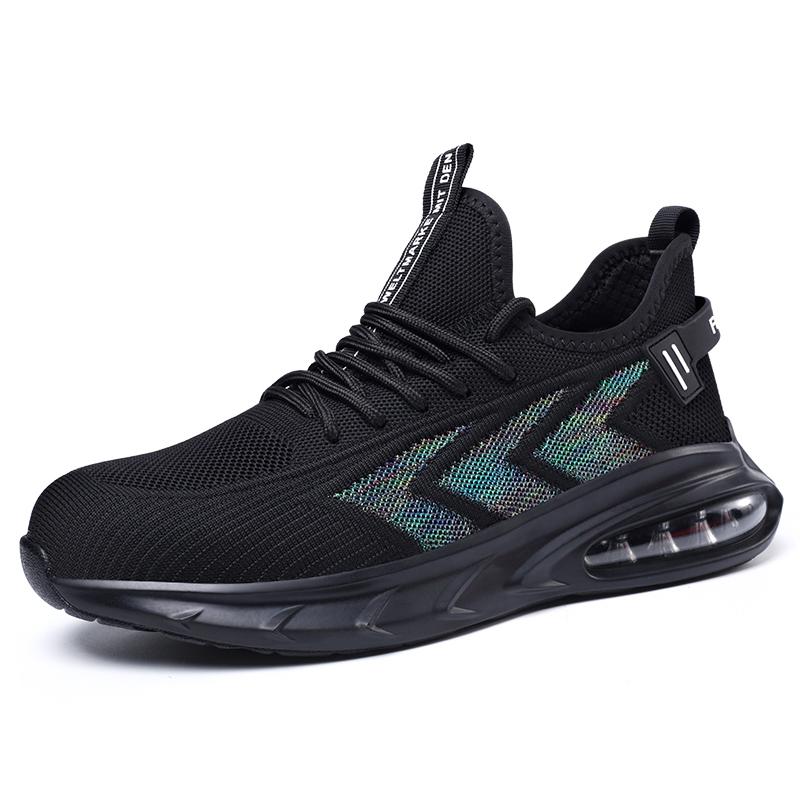 

Модные мужские рабочие кроссовки, дышащая защитная обувь с сеткой, мужская рабочая обувь со стальным носком, промышленные противоударные защитные рабочие ботинки, мужские 42 чёрный