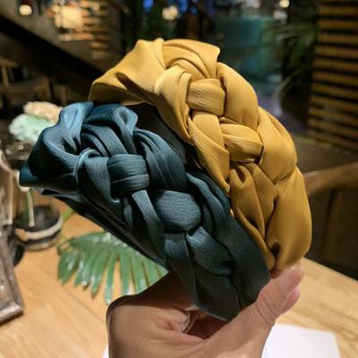 New Fashion DIY Multiple Knots Hairbands For Women Ladies High-end Hair Band Wide Side Winter Hair Accessories