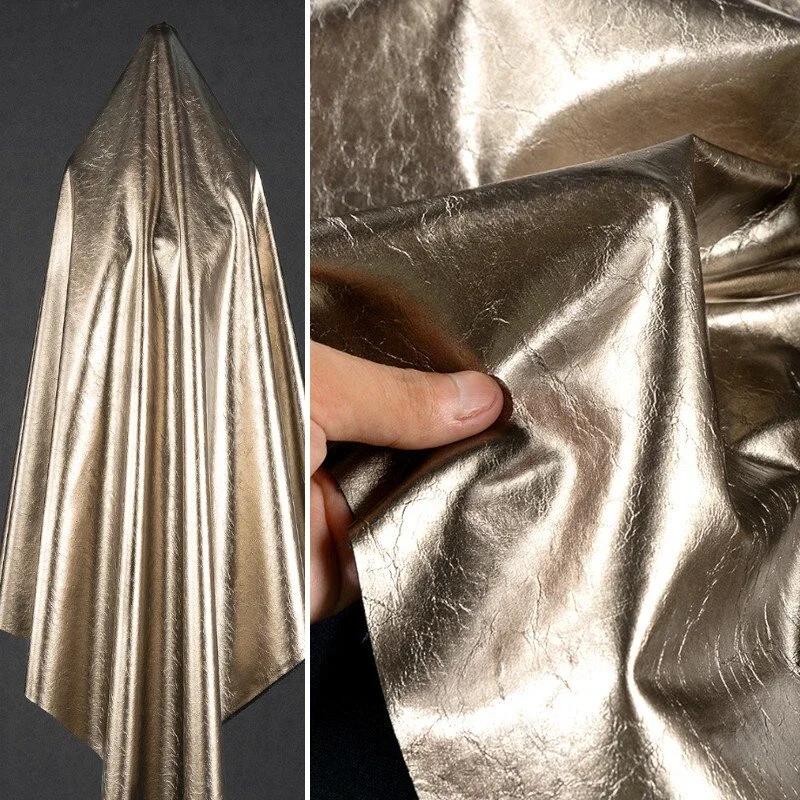 Oil Leather Pu Leather Mirror 100x138cm Fabric Waterproof Leather Diy Jacket Leggings Tights Dress Clothing Designer Fabric