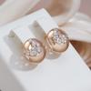 Kinel Glossy Round Stud Earrings For Women Zircon Trendy Jewelry