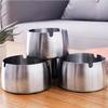 Round Stainless Steel Ashtray - Drop-Proof, Creative Minimalist Design for Home & Hospitality Use