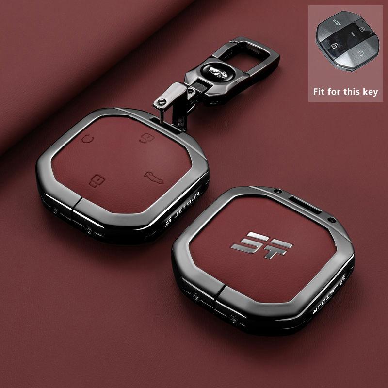 Zinc Alloy Car Key Case Fob For Jetour Freedom T1 Shanhai  + Remote Cover Shell Keychain Ring Holder Housing Accessories