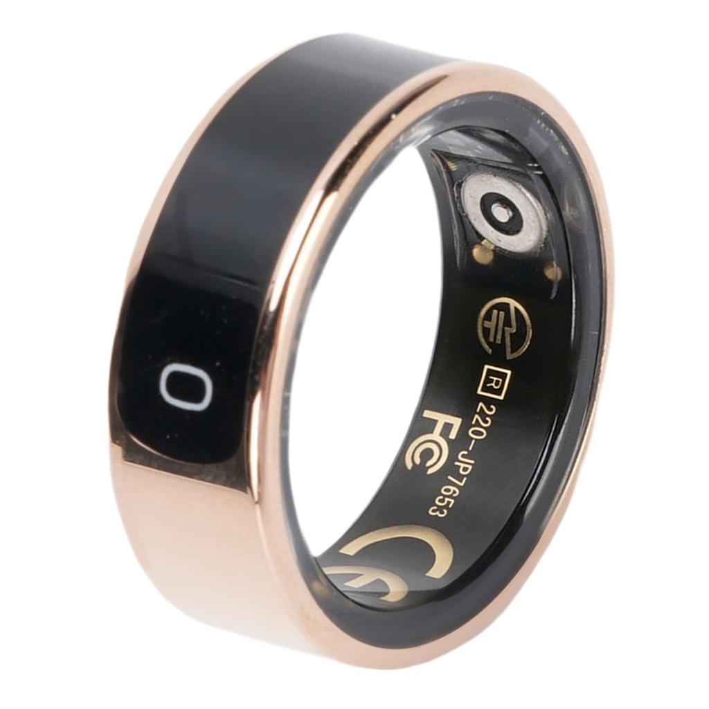 Smart Ring with Display Screen Sleep Tracker Ring Water Proof Fitness Ring Gesture Control Step Counting Gold ID 18.2mm