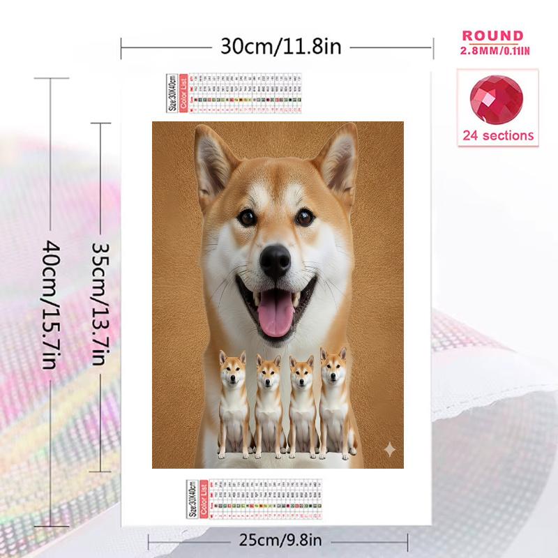 Shiba Inu Bull Terrier 100% Round Full Drill 5D DIY Diamond Painting Embroidery Cross Stitch Rhinestone Décor