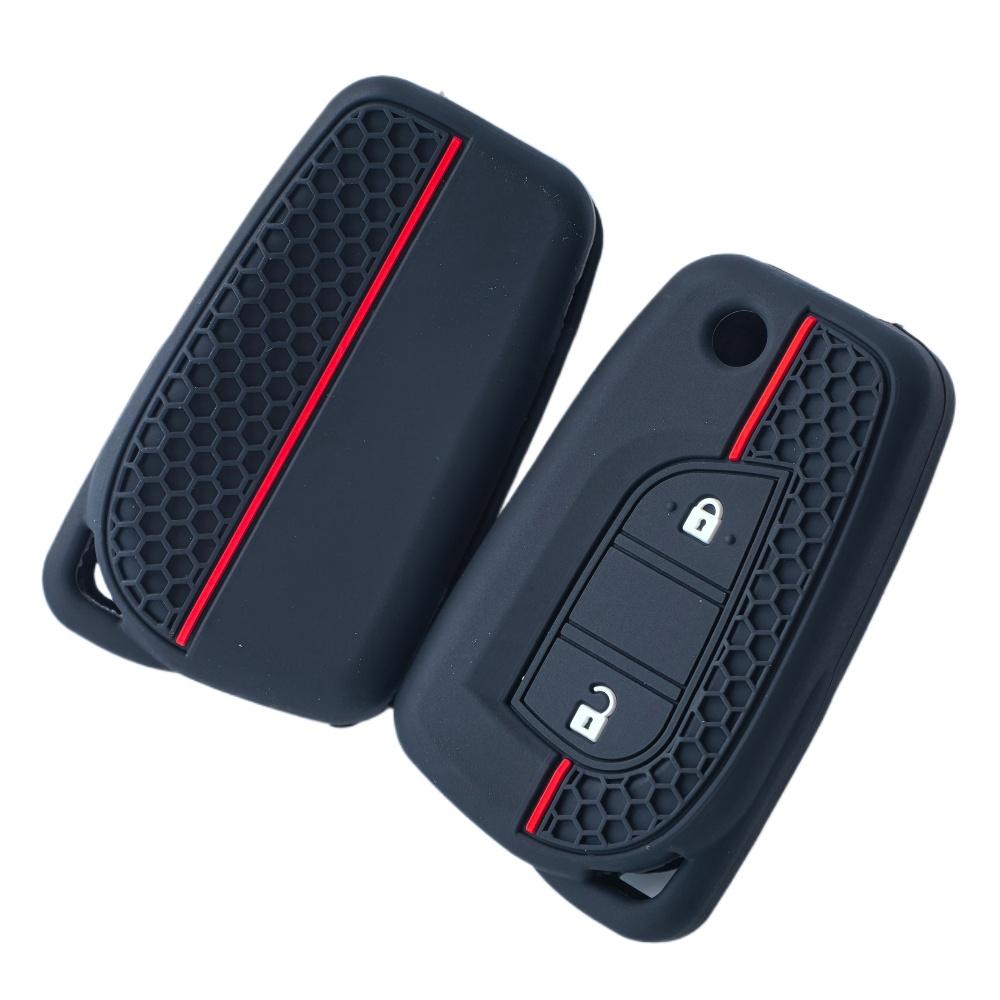 New Styles Silicone Car Key Case Cover For Toyota Hilux Corolla Avensis Prado Fortuner Rav4 Chr 2/3 Buttons Shell Accessories