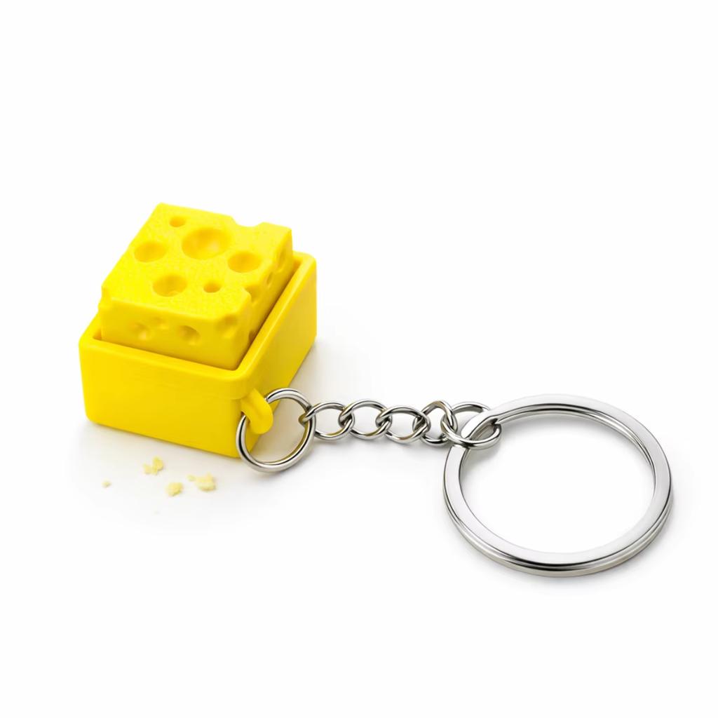 Cheese Clicker Fidget Keychain - Keyboard Style Sensory Toy With Click Sound Stress Relief Anti-Anxiety Gadget For Adhd Adults