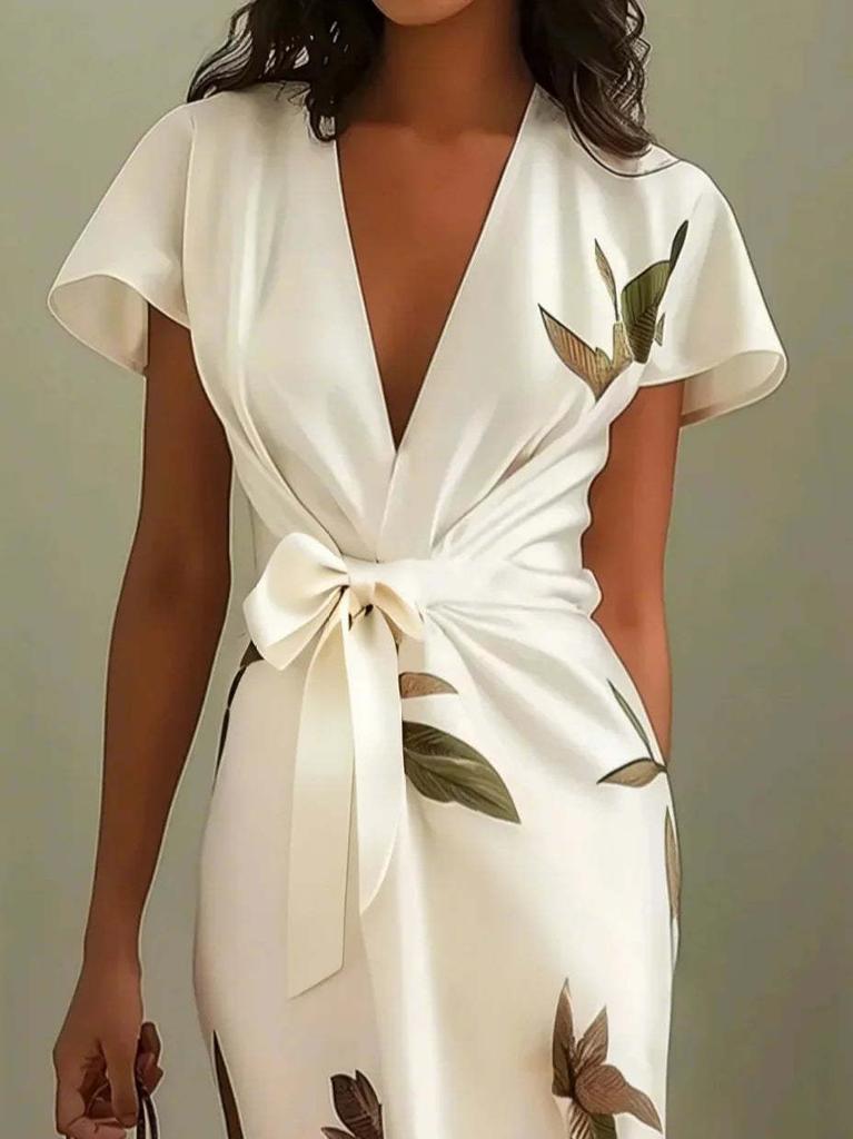 Urban Fashion Dress With Satin Print And Splice Design For Summer 2025