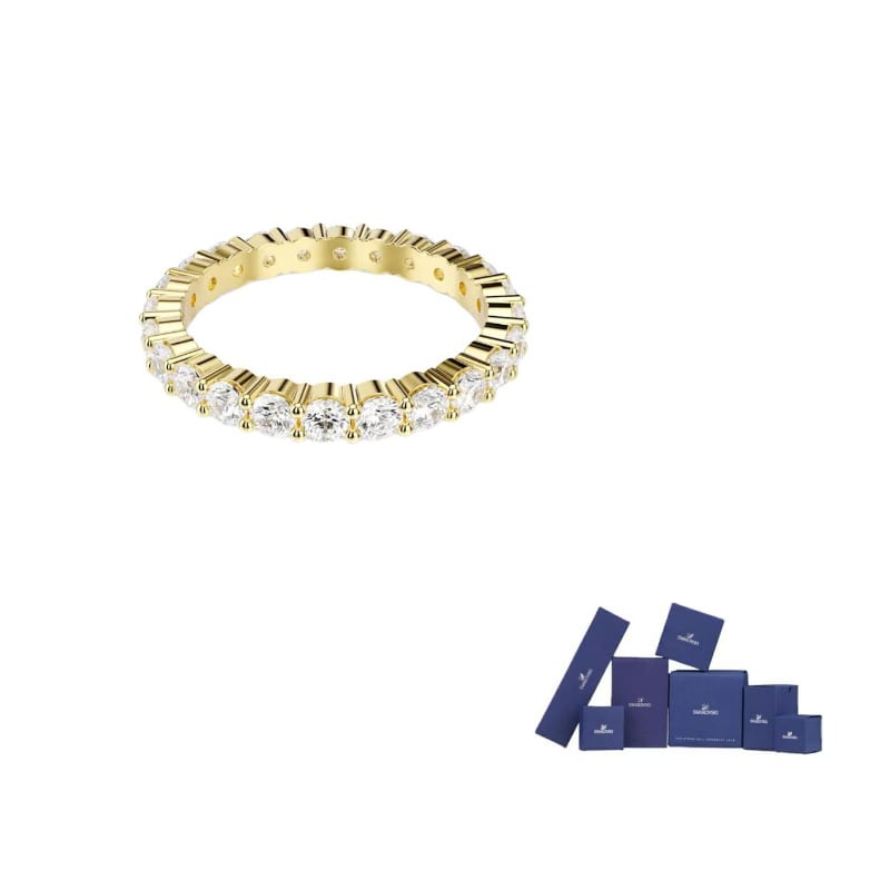 Swarovski Matrix Minimalist Fashion Cubic Zirconia Rings Unisex White 5750616