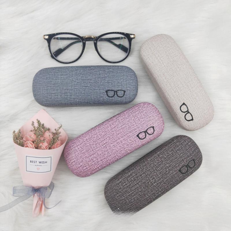 Fashion Retro Portable Glasses Case for Men Women Linen Cloth Compression Resistance Eyeglass Cases Cover Hard Glasses Box Storage