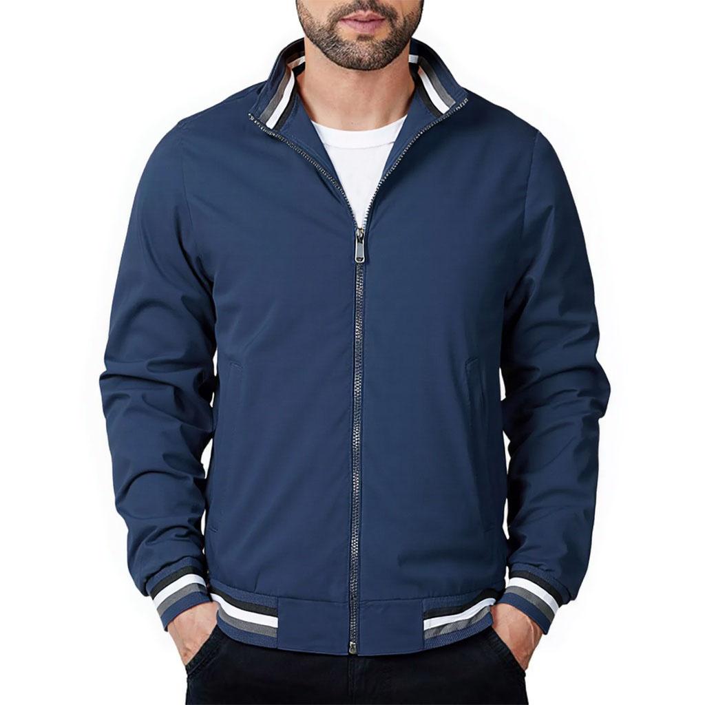 Men Casual Sports Jacket Spring Autumn Solid Color Breathable Windproof Waterproof Zipper Thin Coat Stand-up Collar Jackets