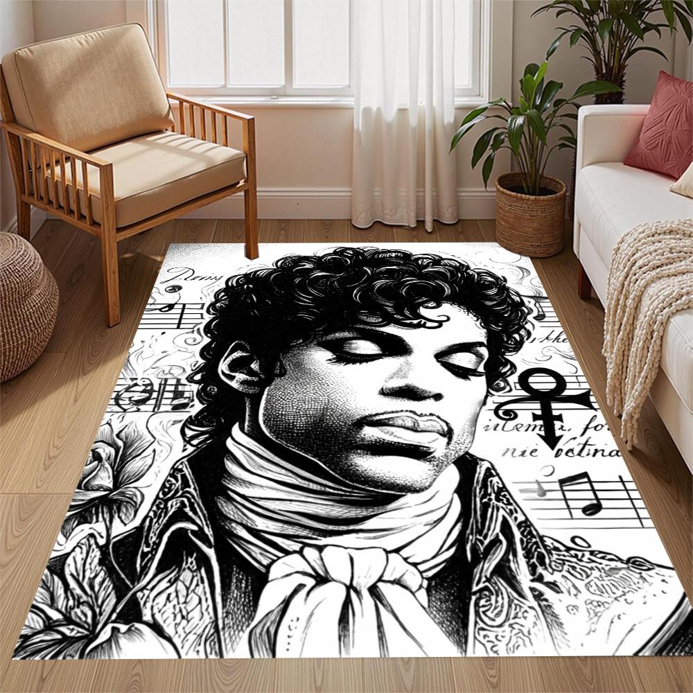 Prince Retro Music Icon Poster Floor Rug Office Rug Suitable For Living Rooms Kitchen Game Room Dormitory Antislip Carpet Anime Office Decor