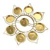 Single-layer Lotus Nine-Star Alloy Ghee Lamp Stand - Tea Light Nine-Cup Candelabra Holder.