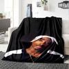 1 manta Hip Hop de 2Pac Suave Ligera Todas las Estaciones Manta Multiusos para Sofá, Cama, Oficina y Picnic, Estilo Francés con Arte de Álbum Icónico y Citas