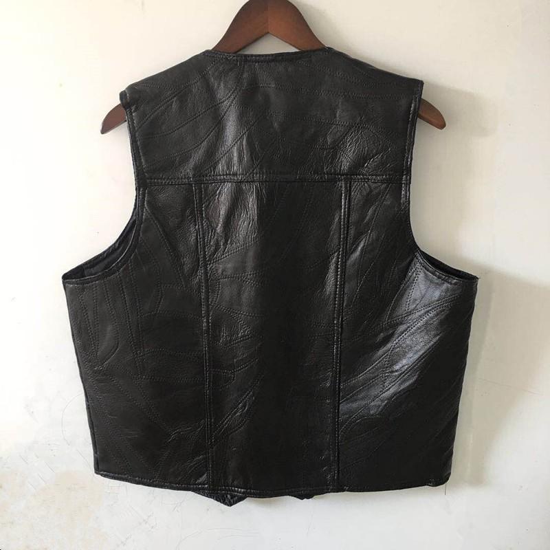 Mens PU Leather Vest Casual Sleeveless Jacket V-Neck Straight Fit With Front Pockets