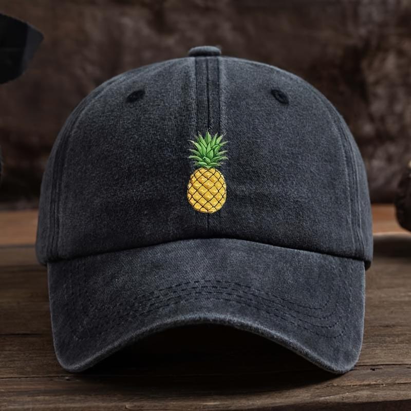 Pineapple printed baseball cap, outdoor casual hat, sports and daily outfit, fashionable headwear, street style