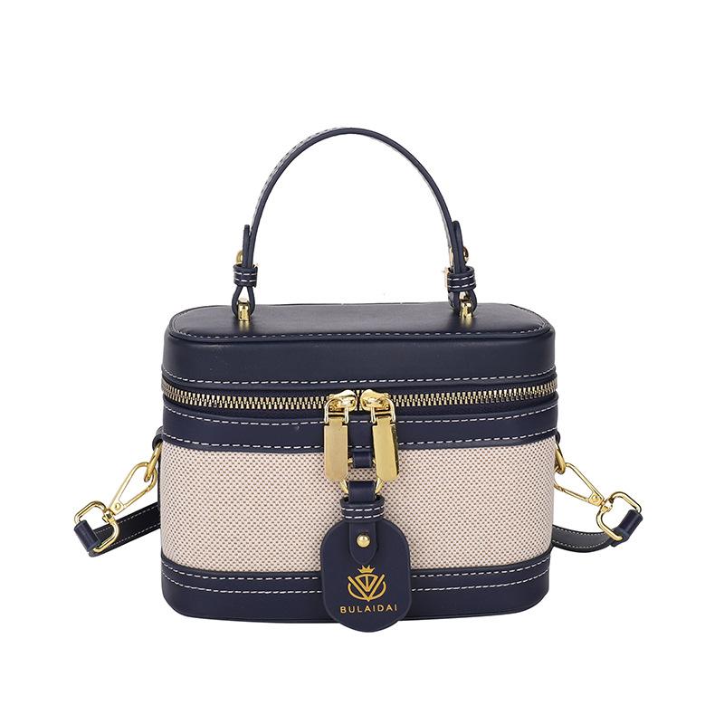 Premium Handbag Bag Women's New Fashion Contrasting Color Splicing Box Bag Casual Simple Small Square Bag