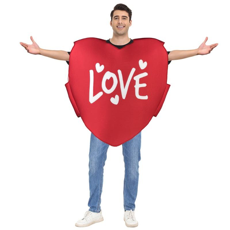 2 New Valentine's Day Clothing Sponge Digital Printing Play Clothing Love Couple Clothing Performance Clothing