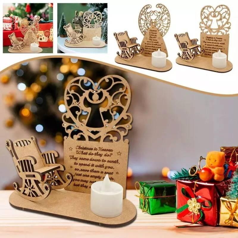 Christmas Heaven In Poem Tree Rocking Chair Candle Lights Memorial Ornament Gift
