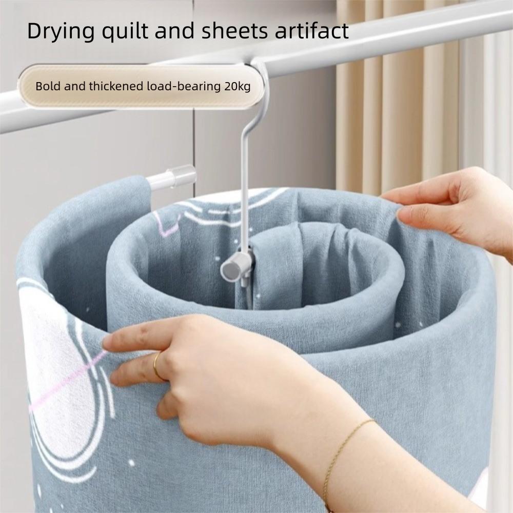 Rotating Spirals Drying Rack Stainless Steel Spirals Clothes Pole Quilt Sheet Hanger Balcony