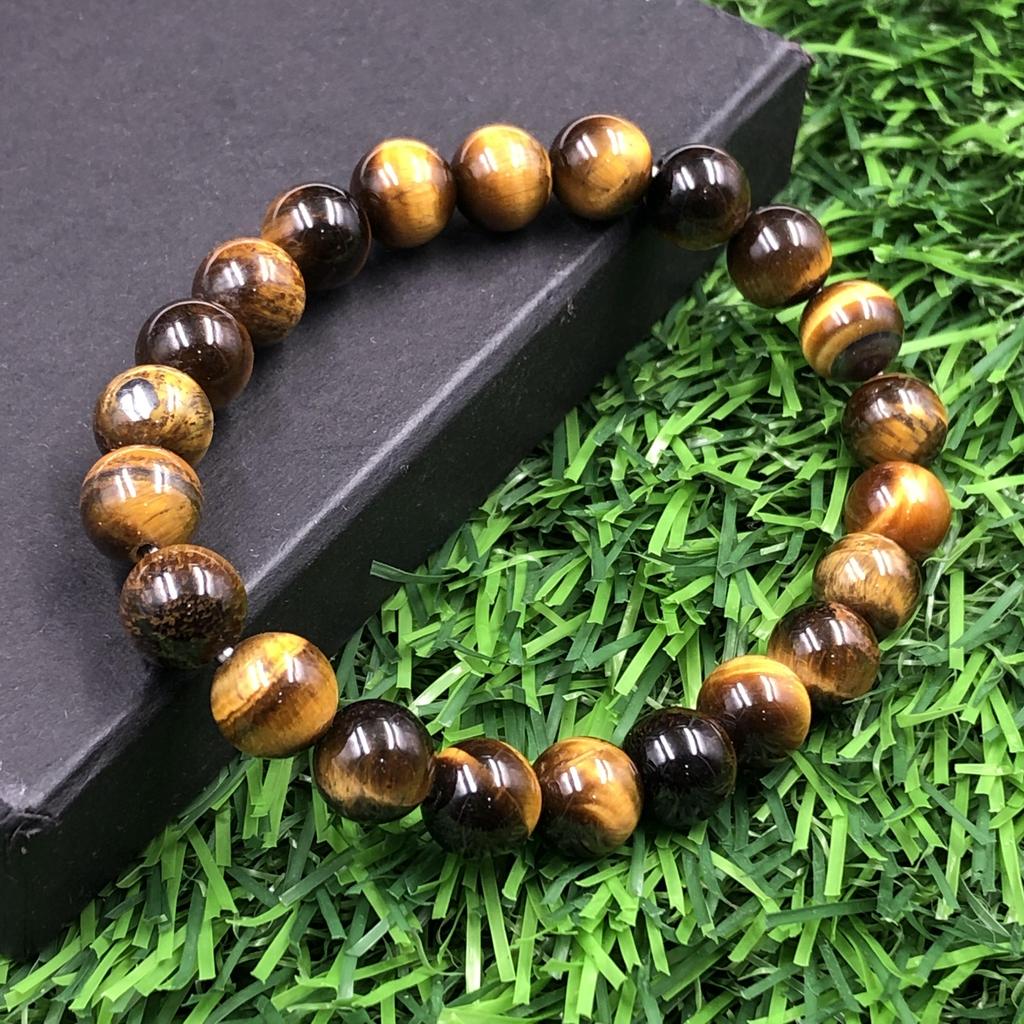 Natural Yellow Tiger's Eye Gemstone Beads Jewelry Handmade 8mm Beads Bracelet 7.5" Precious Gift For Her RBB-19
