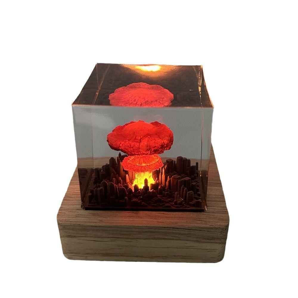 

Resin Mushroom Cloud Lamp Rechargeable Table Lamp Nuclear Explosion Bomb Flameless Lamp Bedroom mushroom cloud