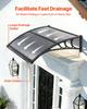 Awnings for Door Entrance, 30 X 39 In, Exterior Front Door Window Awnings with Drainage & ABS Bracket, Rain Snow Sun Protection, Overhang