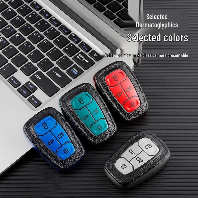 Leather Key Cover Compatible with Tata Nexon, Safari, Altroz