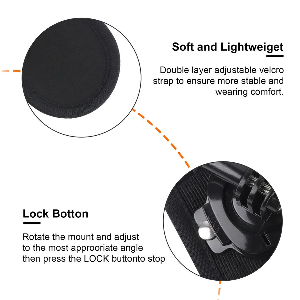 360 Degree Rotation Hand Wrist Strap For Gopro Hero 10 9 8 5 Xiaomi Yi Insta Holder Cycling Mount Camera Accessories
