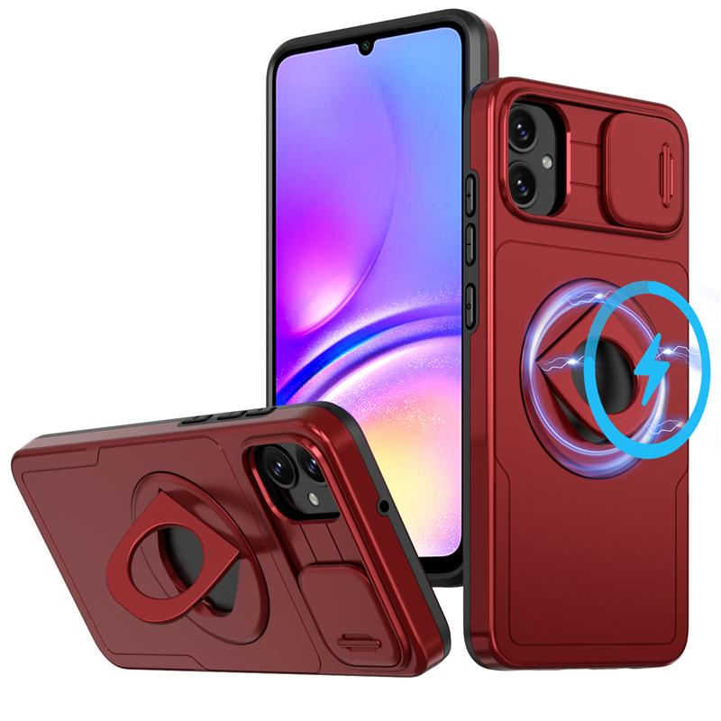

Чехол с кольцом для камеры со слайд-объективом для Samsung Galaxy A05S A05 A15 A25 A35 A55 A04S A14 A24 A34 A54 A13 4G 5G противоударный защитный чехол-держатель для брони For Samsung Galaxy A05 красный