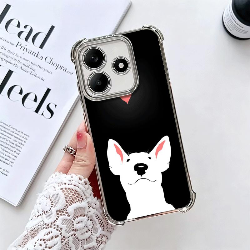 Perro Bull Terrier Lindos Cachorros Funda de Teléfono con Chapado Para Xiaomi Redmi Note 14 15 Pro Plus 13 12 11 11S 11T 10 9S 9 5G Anti-Caída Aira