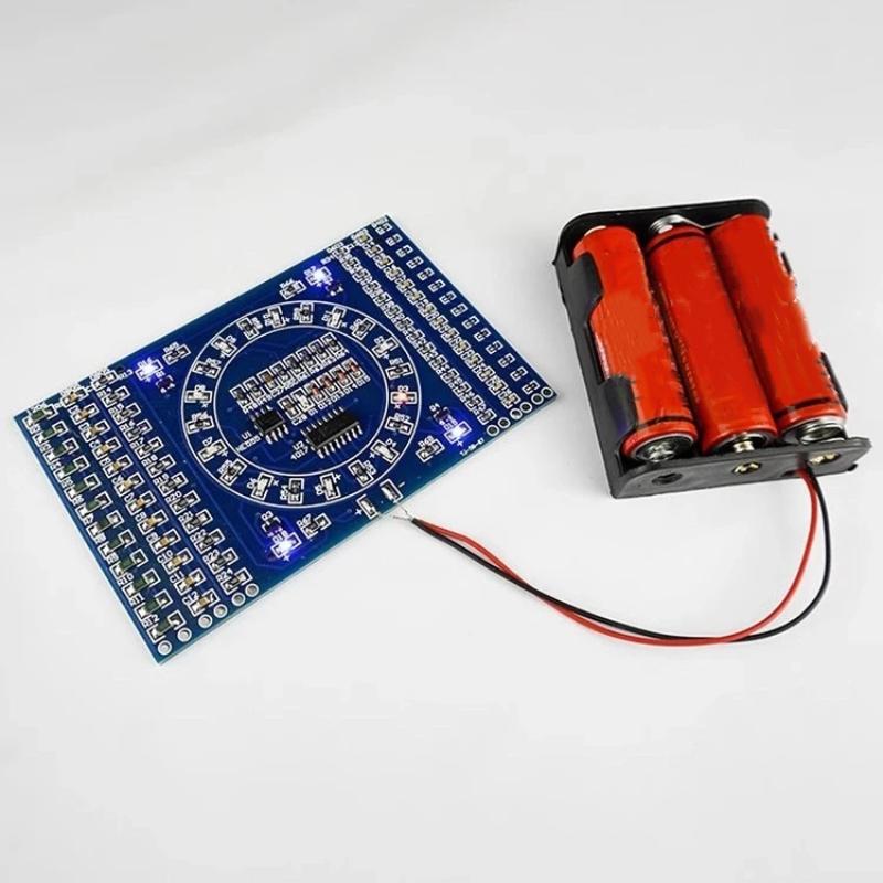 1 Set Funny Skill Training Electronic Suit Cd4017 Rotating Led Smd Ne555 Soldering Practice Board Diy Kit