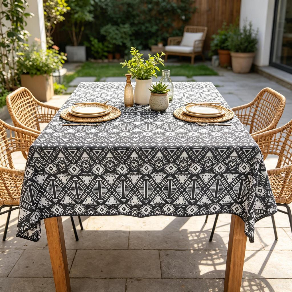 Dining Kitchen Party Event Cotton Linen Washable Rectangle Tablecloth