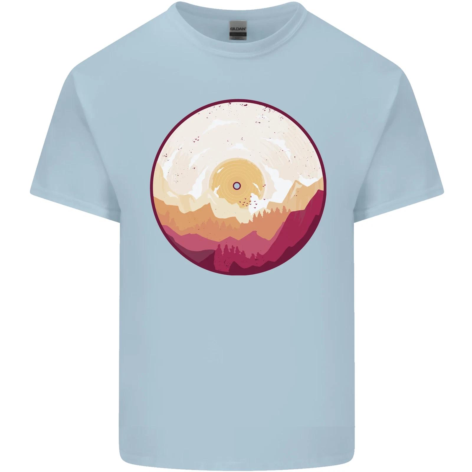 Vinyl Landscape Record Mountains DJ Decks Kids T-Shirt Childrens 4XL