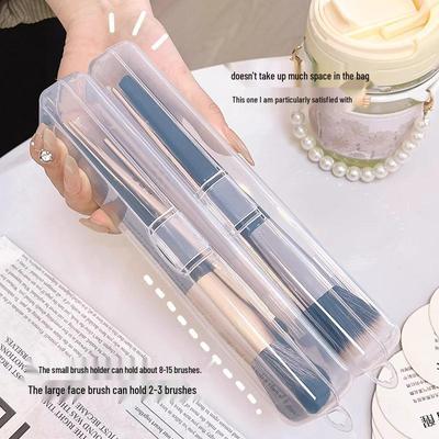 Portable Dustproof Makeup Brush Storage Box with Lid for Blush, Eyeshadow, and Eyebrow Pencils