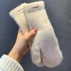 Soft Fabric Winter Warm Mittens Plush Material Plush Soft Gloves  Outdoor Activities