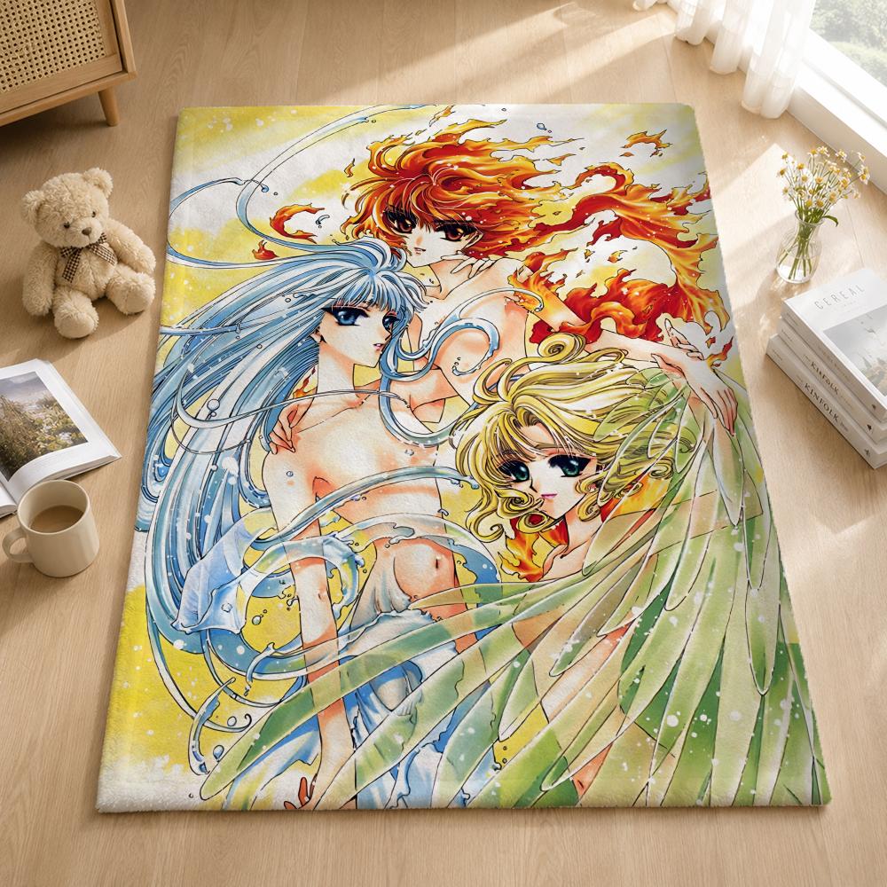 Anime M-Magic Knight Rayearth Throw Blankets Soft Warm Flannel Blanket Bedding for Bed Living Room Home Sofa