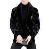High End Golden Mink Fleece Coat for Men's Winter Thickened Green Fruit Collar Casual Mink Fleece Jacket for Men's Light Luxury Fur Coat