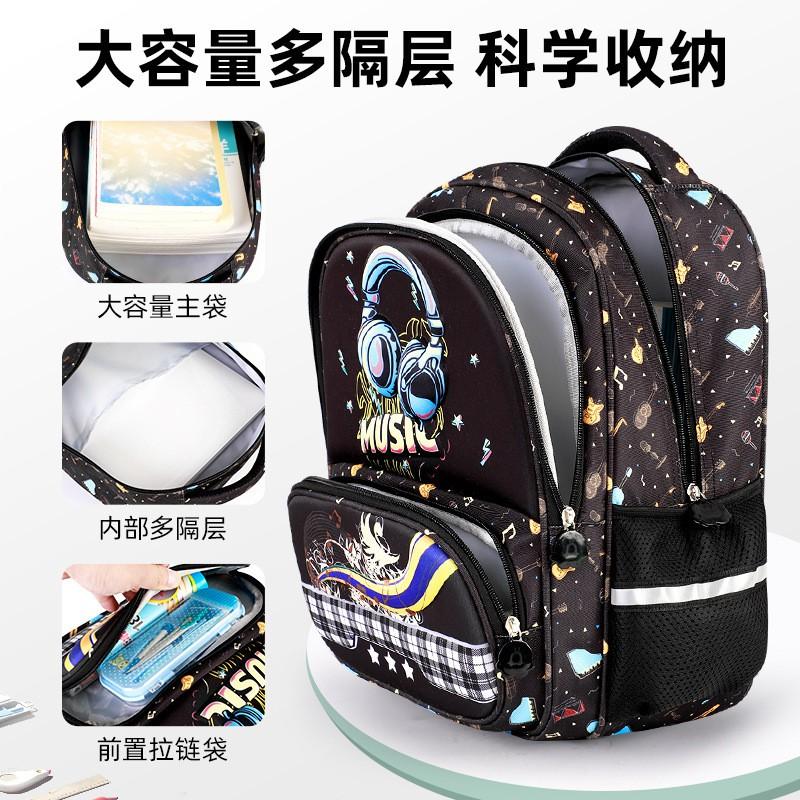 Kids School Backpack Ages 5-12 Large Capacity Multi-Compartment Cartoon Design Lightweight Ergonomic Shoulder Bag