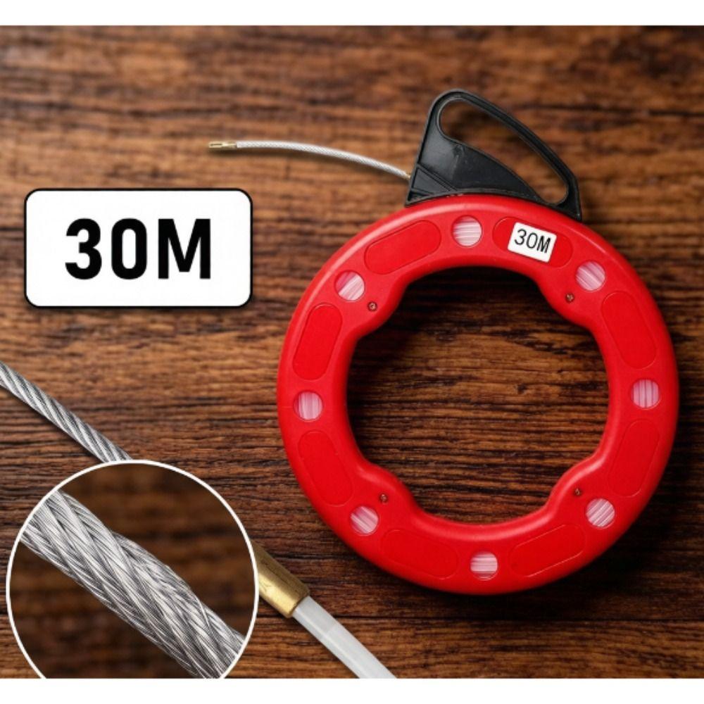 30 Meters Electrician Wire Cable Threading Device Red Electrician Cable Puller  Construction Sites