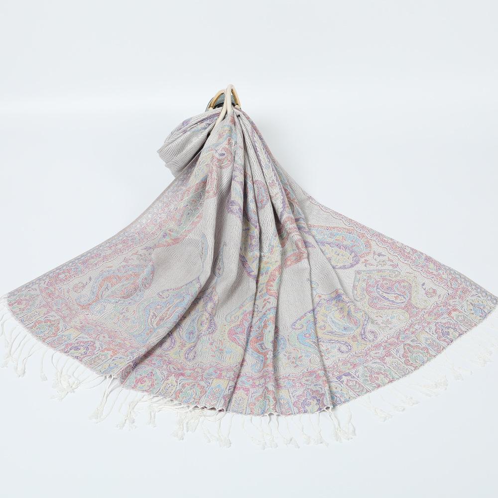 Jacquard cashew fringed shawl new autumn and winter women's headscarf floral extended scarf