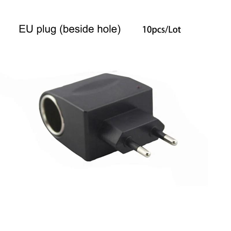 

10PCS AC Adapter With Car Socket Auto Charger US/EU/UK Plug 220V AC To 12V DC Use For Car Electronic Devices Home Use Drop Ship