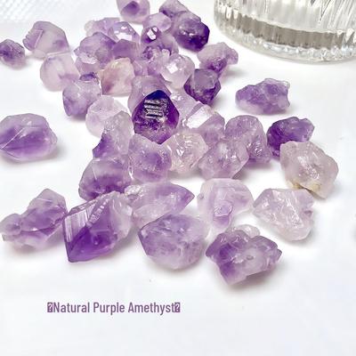 Grote Korrel Natuurlijke Ruwe Amethist Kralen voor DIY Sieraden - Paarse Geperforeerde Stenen