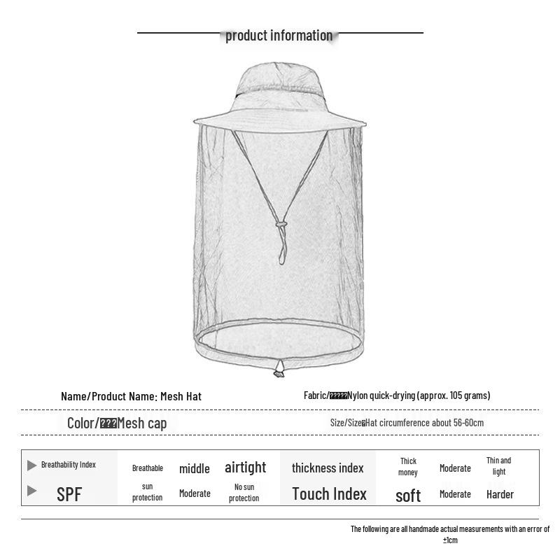 Spring Insect-Proof Sun Hat: Quick-Dry Adult Beekeeper & Fishing Protection