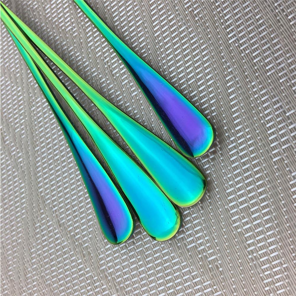 Eis Lange Griff Scoop Geschirr Set Bunte Geschirr Löffel Bar Löffel Saft Kaffee Rühren Besteck Set Küche Werkzeuge