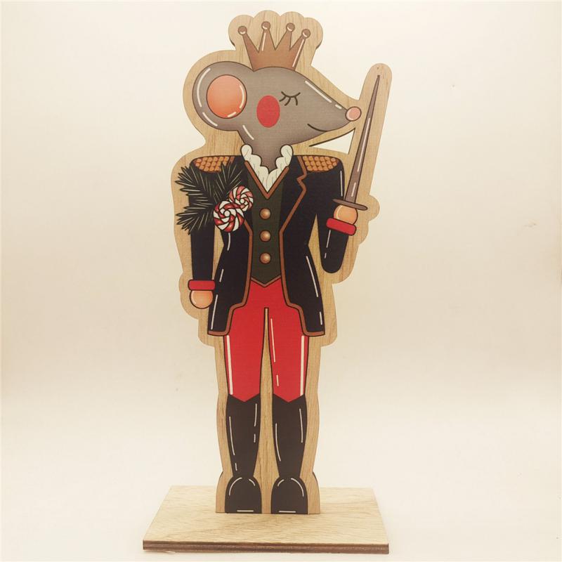 Christmas Wooden Ornaments Home Nutcracker Mouse King Holiday Decorations Shopping Mall Window Crafts Ornaments