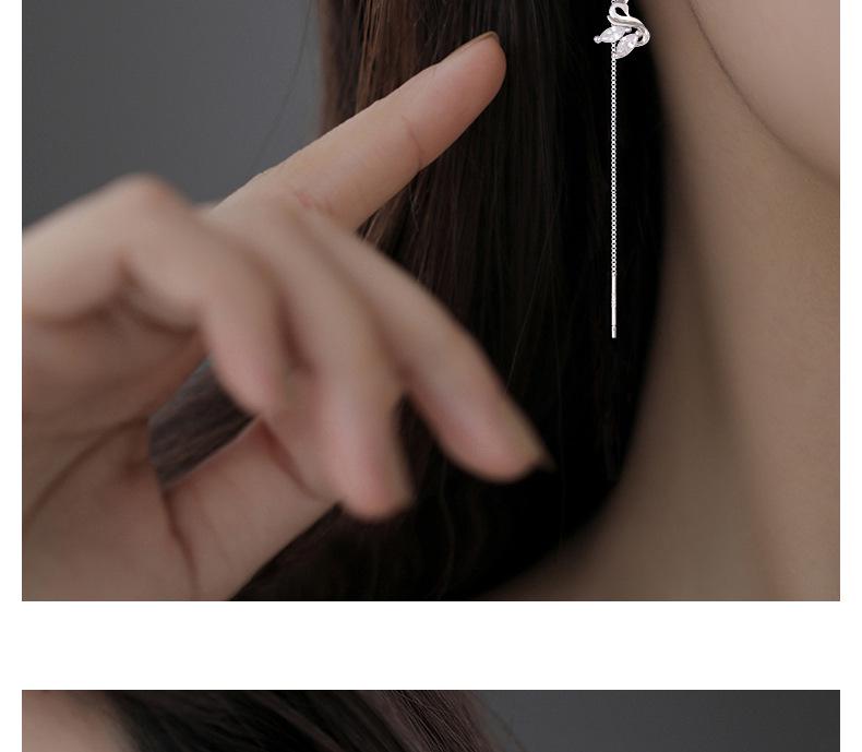 S925 Sterling Silver Swan Tassel Earrings - 2026 Korean Style: Long, Versatile, Fashionable for Women
