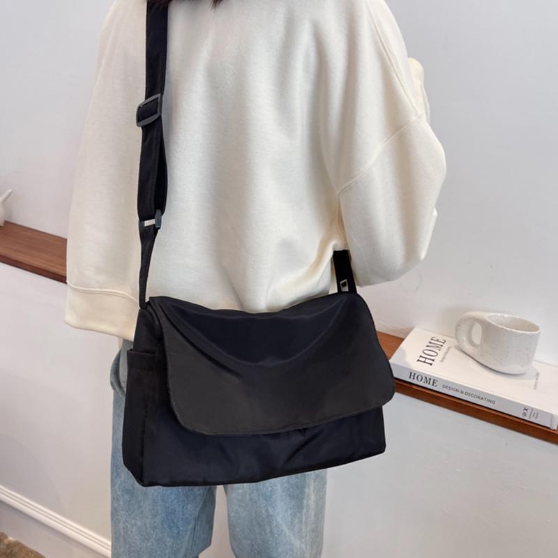 Canvas Crossbody Bags Youth Fashion Casual Large Capacity Ladies Shoulder Bag  Solid Color Women Travel Messenger Bags
